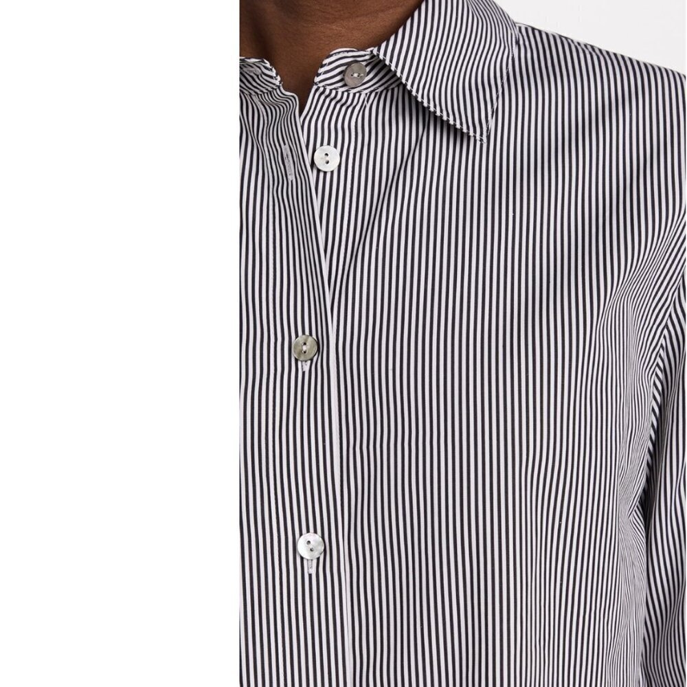 ZARA Black and White Striped Cropped Shirt (Size Large) NEW WITH TAG! - Picture 6 of 7